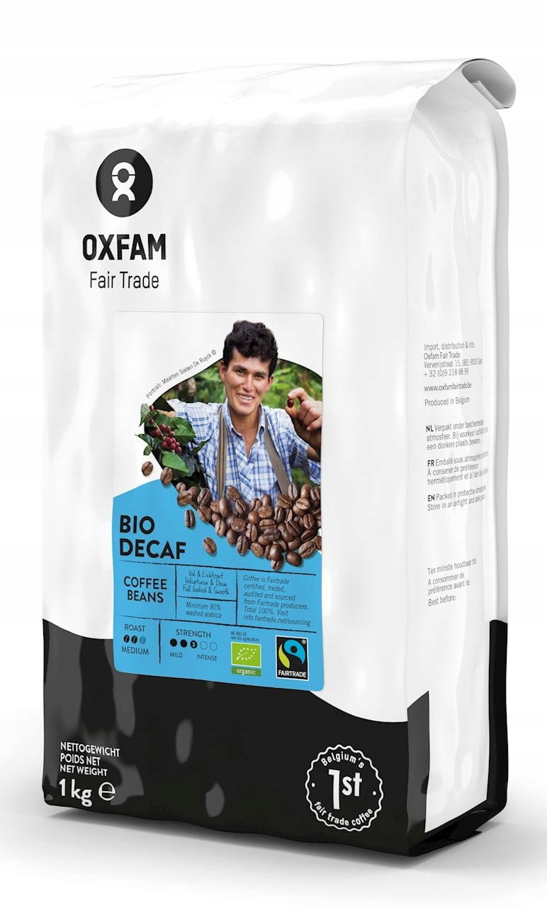 Káva zrnková bez kofeinu arabica/robusta Fair Trade Bio 1 kg Oxfam