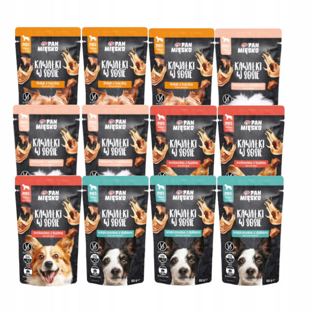 Pan Mięsko vlhké krmivo pro psy MIX Chutí 12x150 g