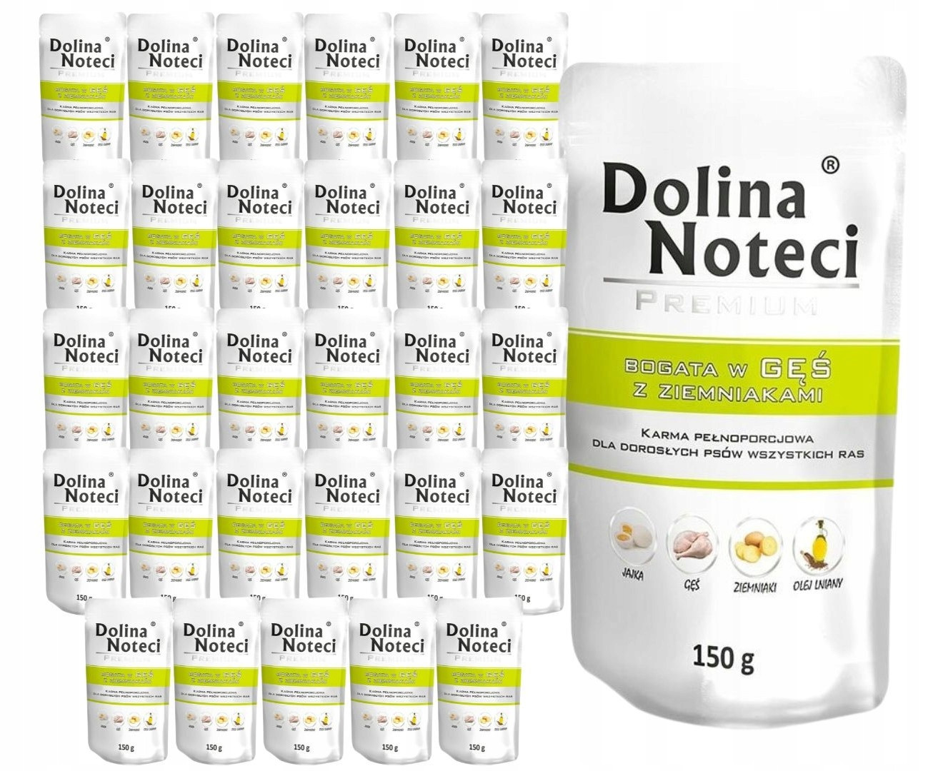 Dolina Noteci Premium vlhké krmivo pro psy bohaté na husy a brambory 30x150 g