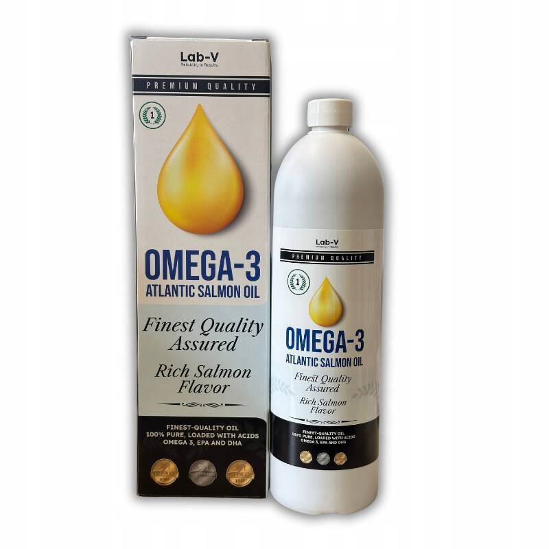 Lab-v Omega-3 Lososový olej pro psy a kočky 1l