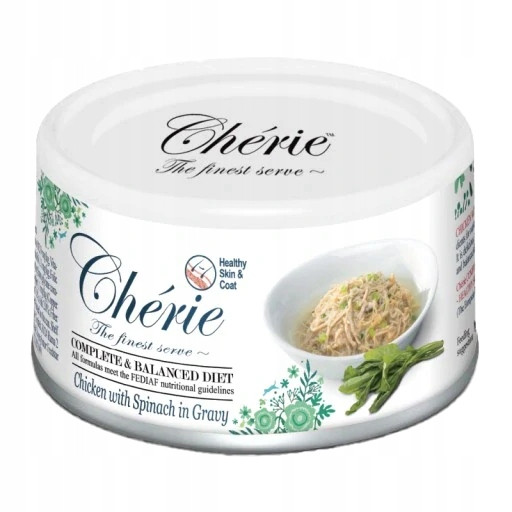 Chérie Premium Plná strava Kuře se špenátem v omáčce 80g