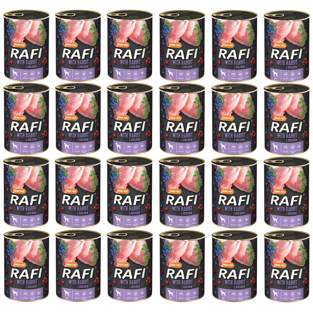 Dolina Noteci Rafi s králíkem, brusinkami a borůvkou krmivo pro psy 24 x 400g