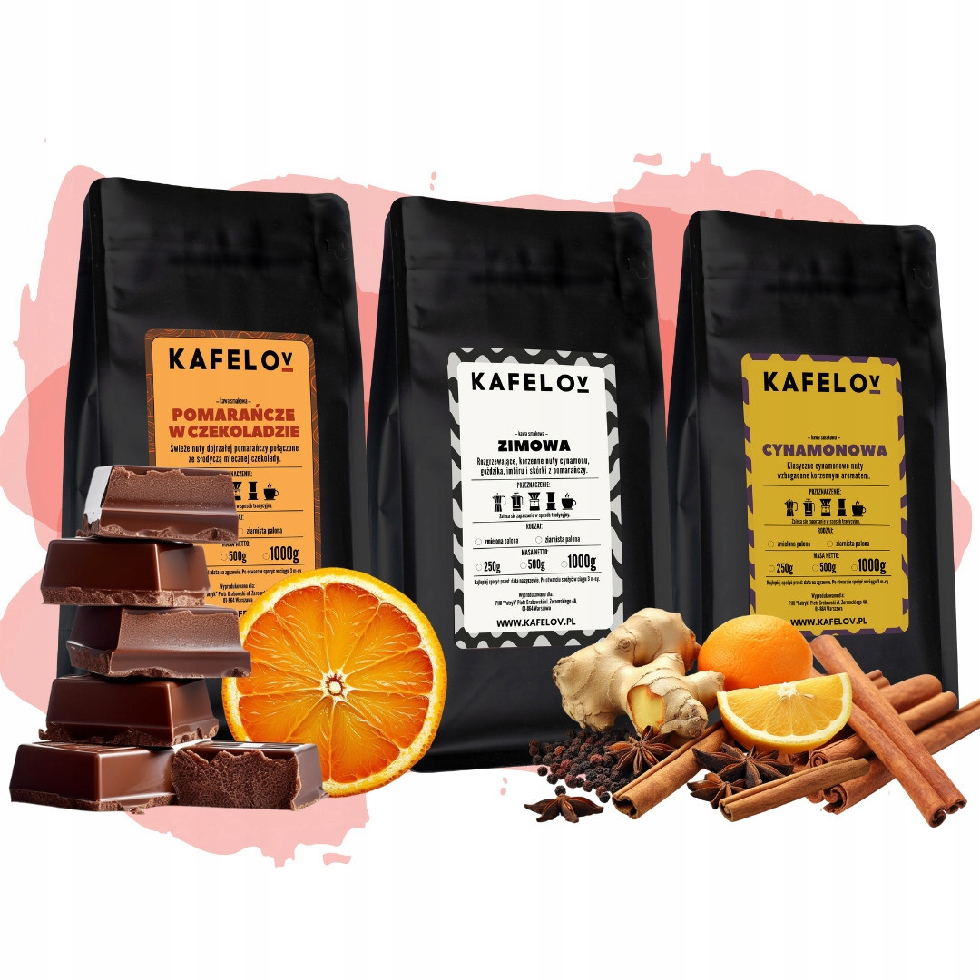 Sada ochucených zrnkových káv 3 x 250 g Zimní sada Vánoční Arabiky