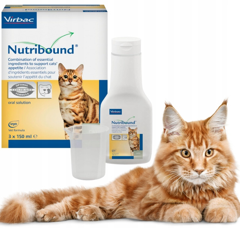 Virbac Nutribound Doplněk stravy pro kočky, 3 x 150 ml Na Zdravou Srst
