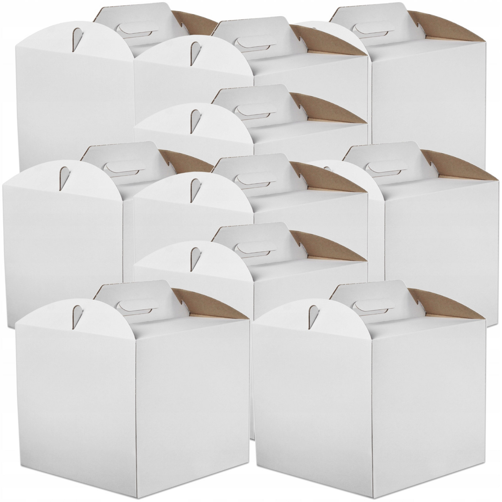 10x Krabice na dort dort 34x34x25cm Bílé balení Velmi Silné
