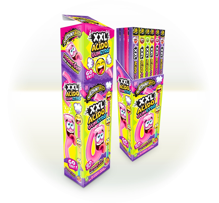 Žvýkačky Johny Bee Acido Gumetro XXL 24 ks
