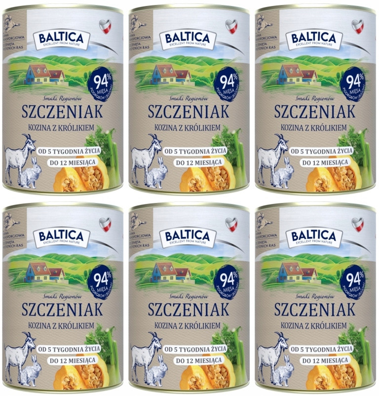 Baltica Štěně Kozina s králíkem 6 x 400 g