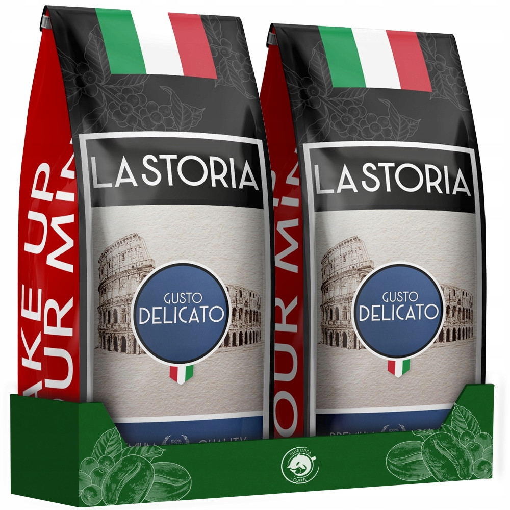 Káva Zrnková La Storia Delicato 2KG Čerstvě Pražená -do Kávovaru -blue Orca