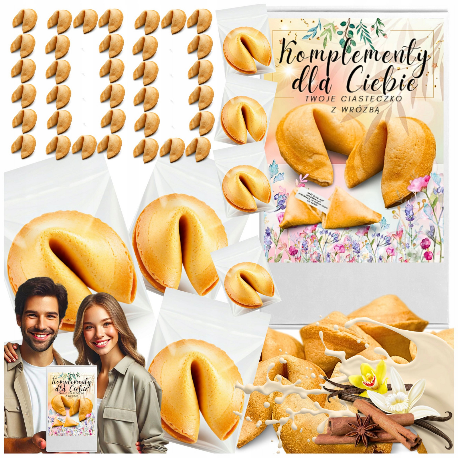 Sušenky s věštbou jako dárek Pozitivní Komplimenty 100 kusů