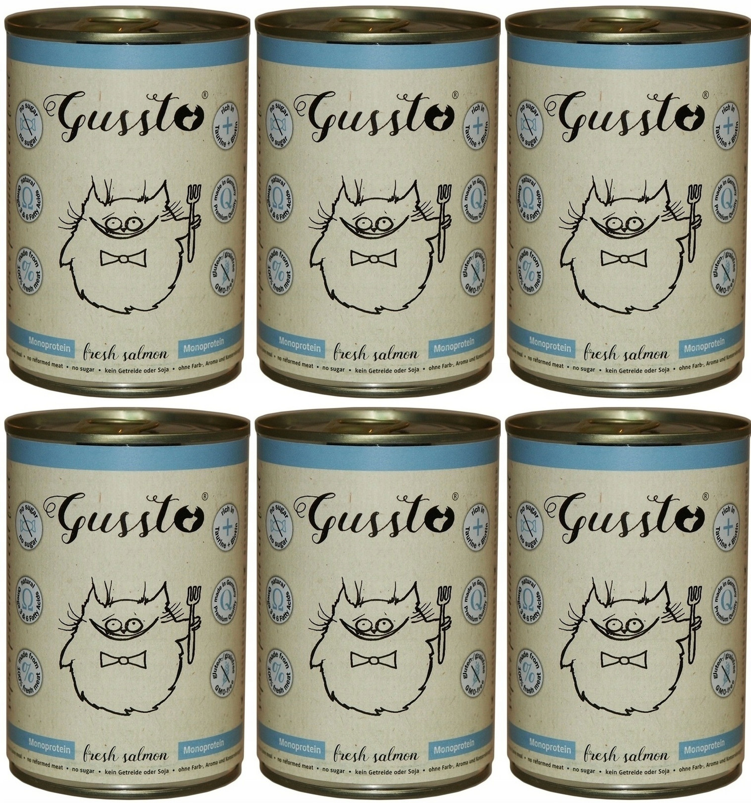 Gussto Cat Čerstvý losos 12 x 375 g