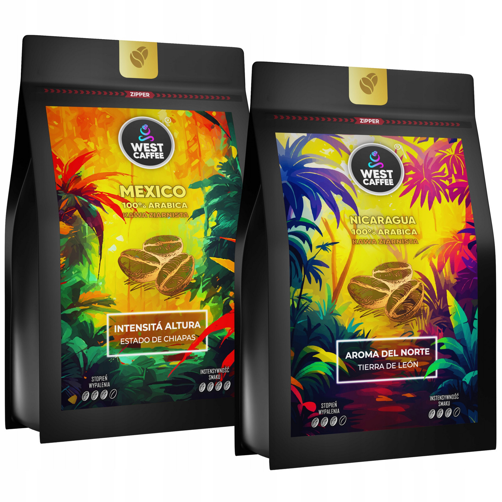Káva Zrnková 2x250G Set Nikaragua Mexico 100%Arabica Čerstvě pražená