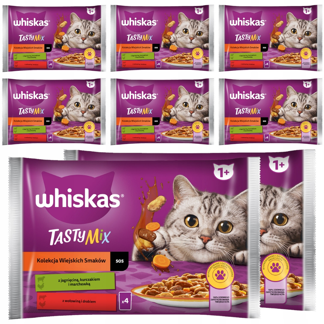 Whiskas Adult Tasty MIX Vlhké Krmivo V Omáčce 32x85 g