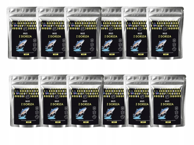 Krmivo mokré pro kočky Mus z tresky (light) kapsička 100 g Wowpets 24ks