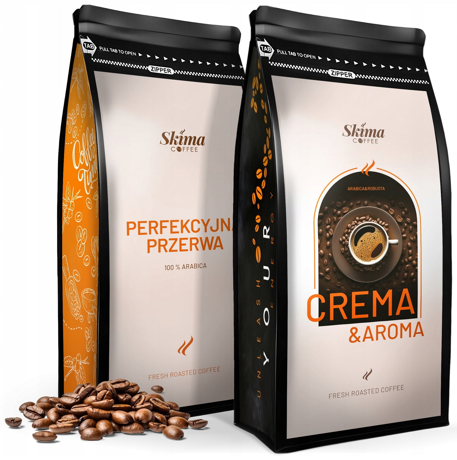 Káva zrnková 2x1kg Crema&aroma/perfektní Přestávka do kávovaru Dárek
