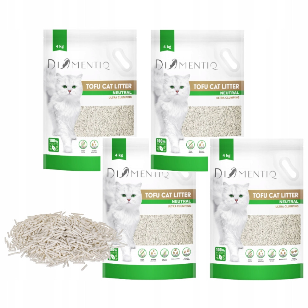 Stelivo pro kočky rostlinné bio Tofu Neutral Diamentiq 4x4kg