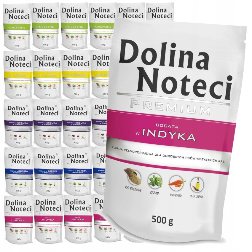 Dolina Noteci Premium Mix 5 příchutí Sáčky 30x500g Vlhké Krmivo pro psy