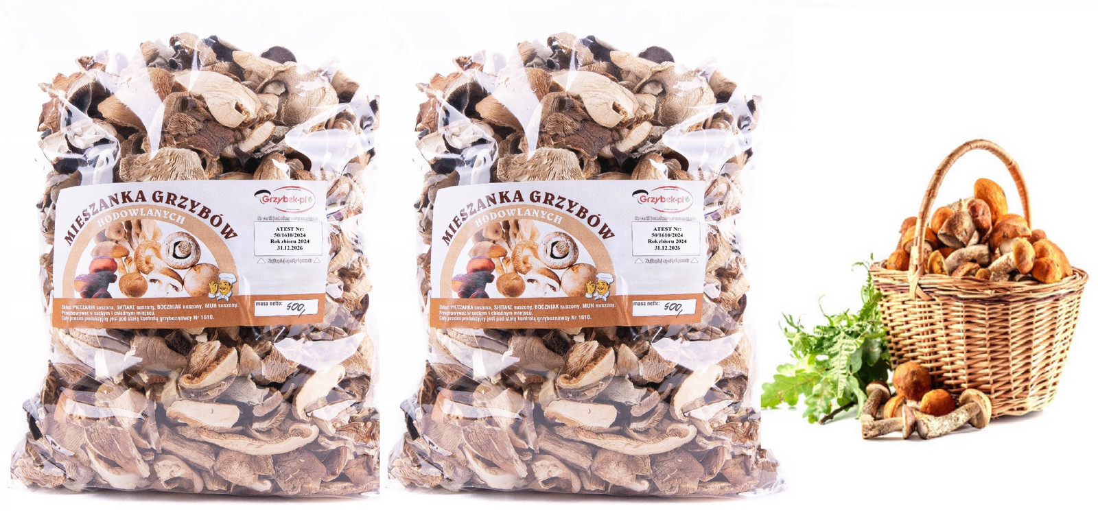 Směs Chovných Hub 1kg Pl Atest 2024 Nová Sklizeň sušené houby