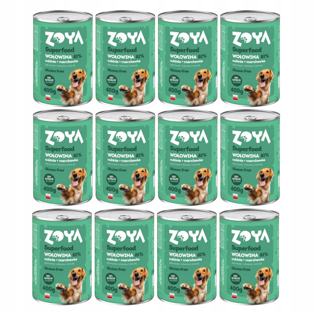 Vlhké krmivo pro psy Zoya Hovězí superpotraviny 12x400 g