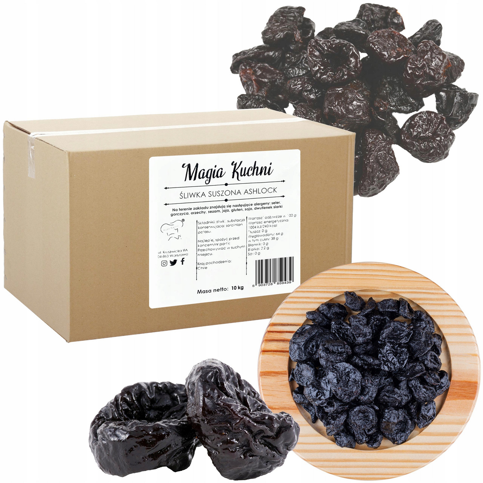 Prémiové Sušené Švestky Ashlock 10KG Karton Velkoobchod