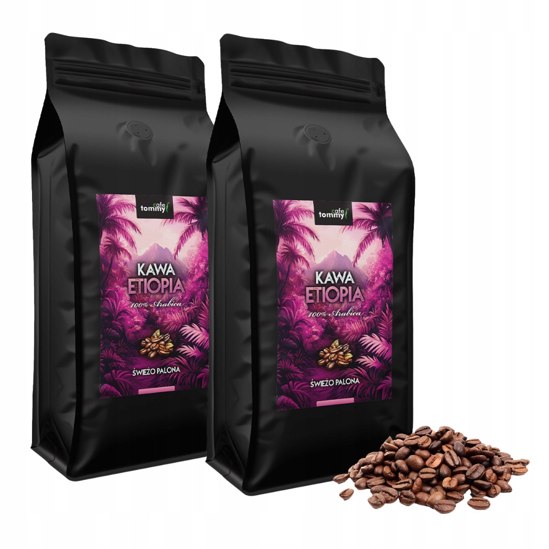 Tommy Cafe Káva Zrnková 100% Arabica Etiopie Sada 2kg