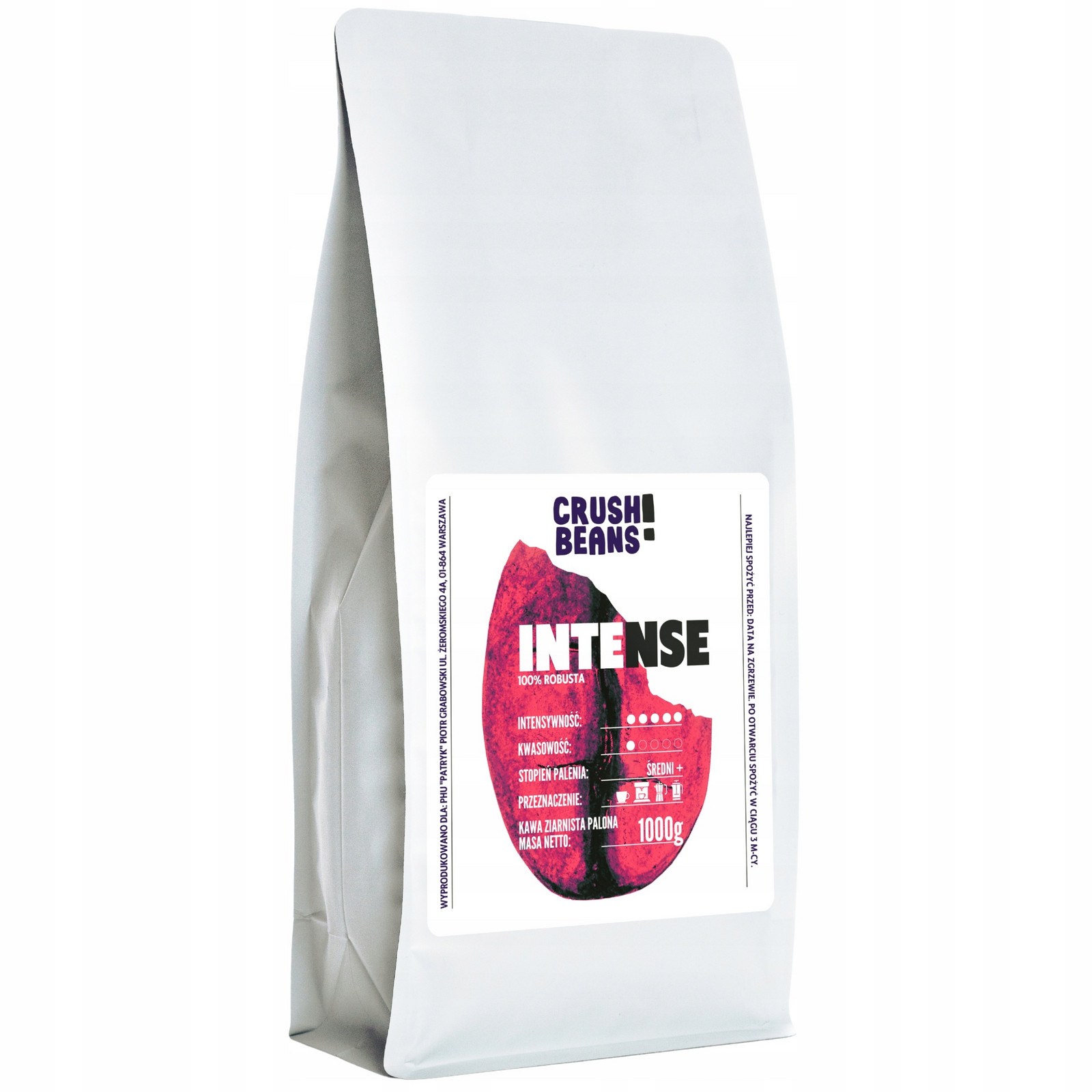 Mletá káva 1kg Intense Crush Beans Silná