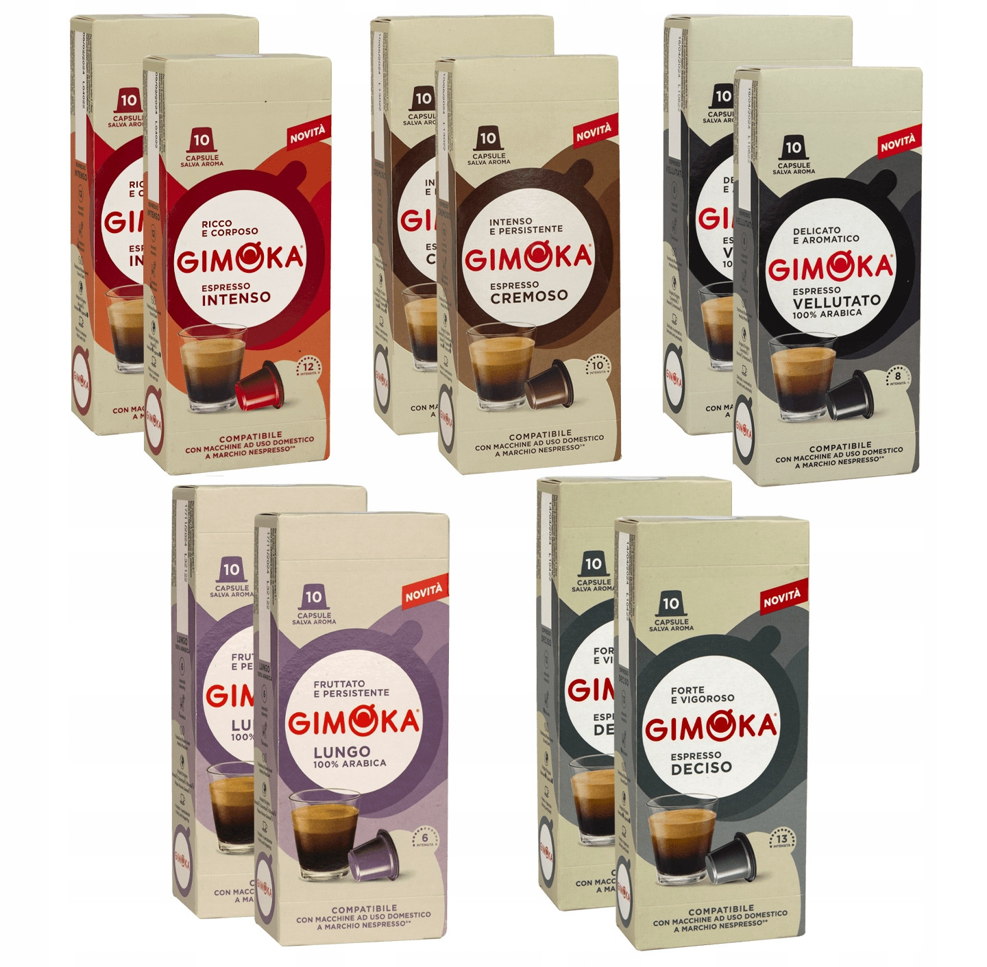 Káva kapsle Nespresso Gimoka sada 100 kusů