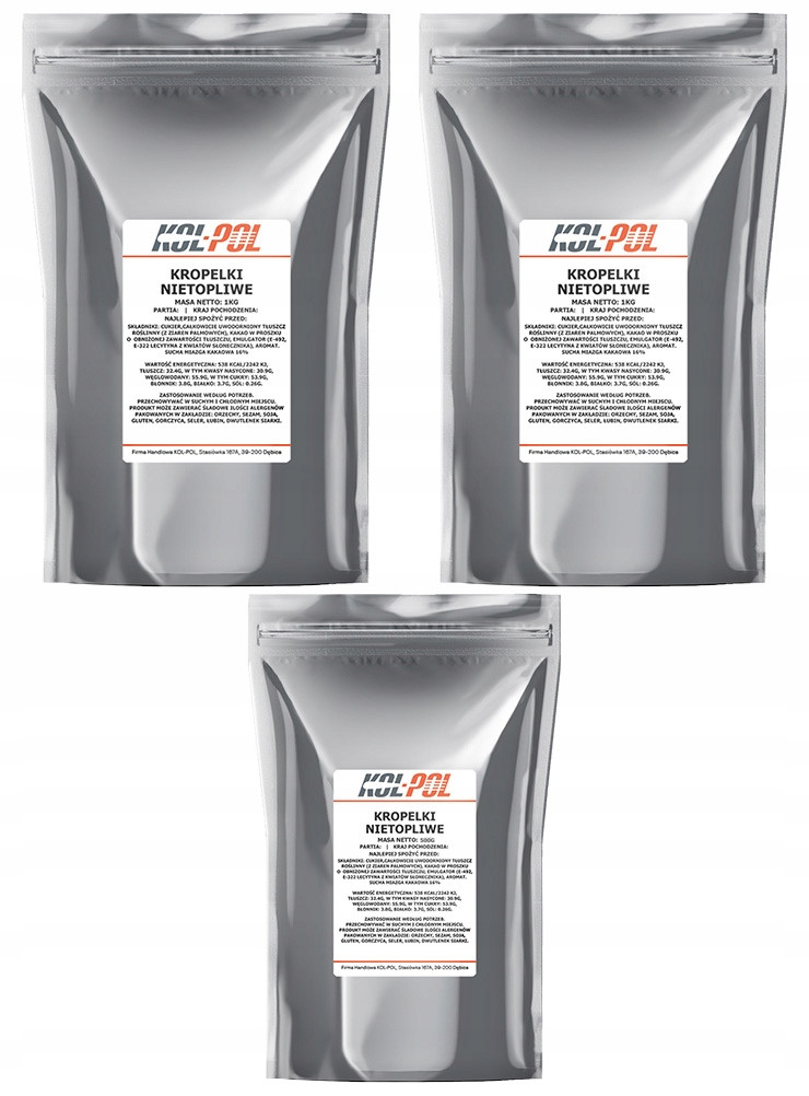 Čokoláda na zapékání 2,5kg Čokoládové kapky netavitelné Kol-Pol