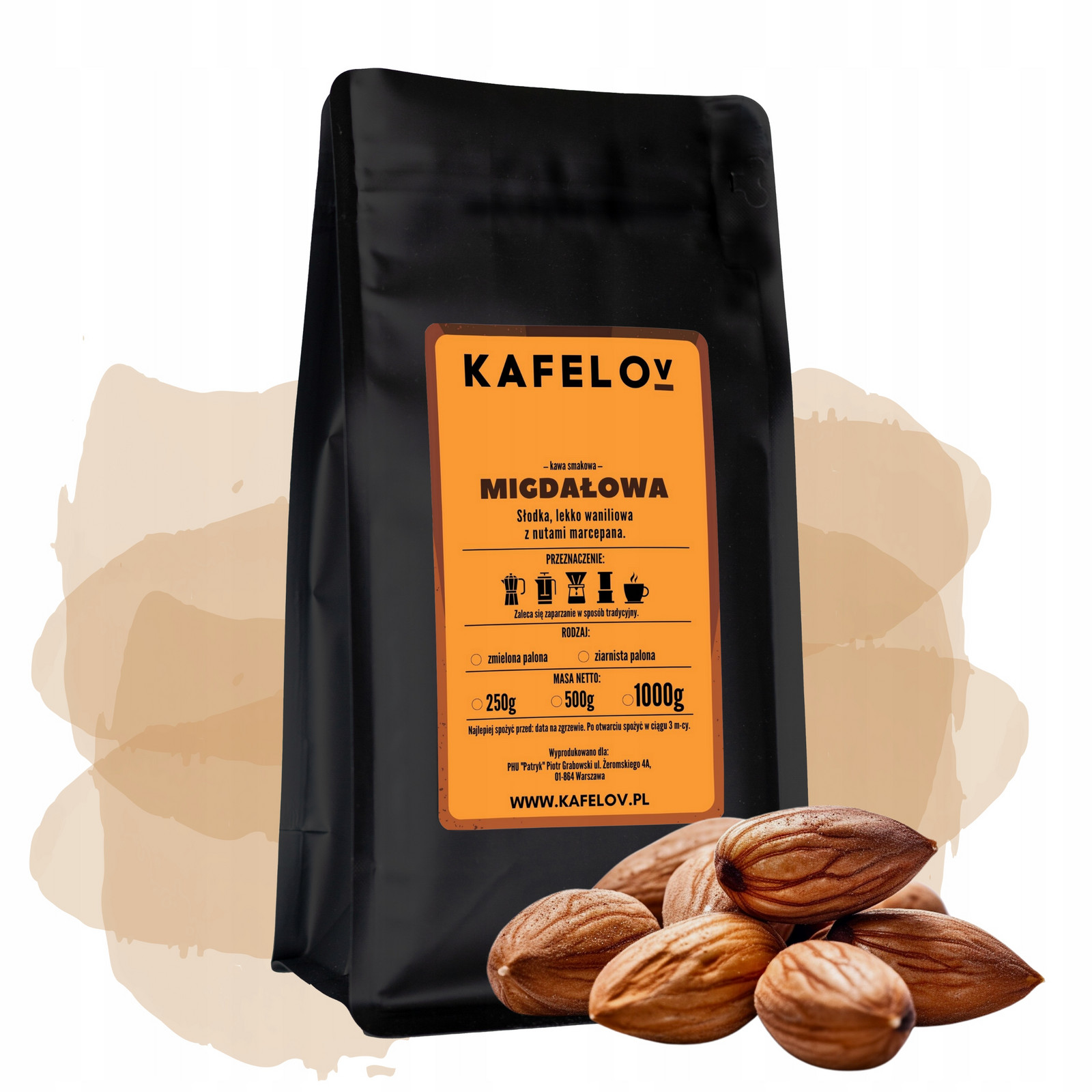 Káva Kafelov příchuť Migdalová 1000g mletá