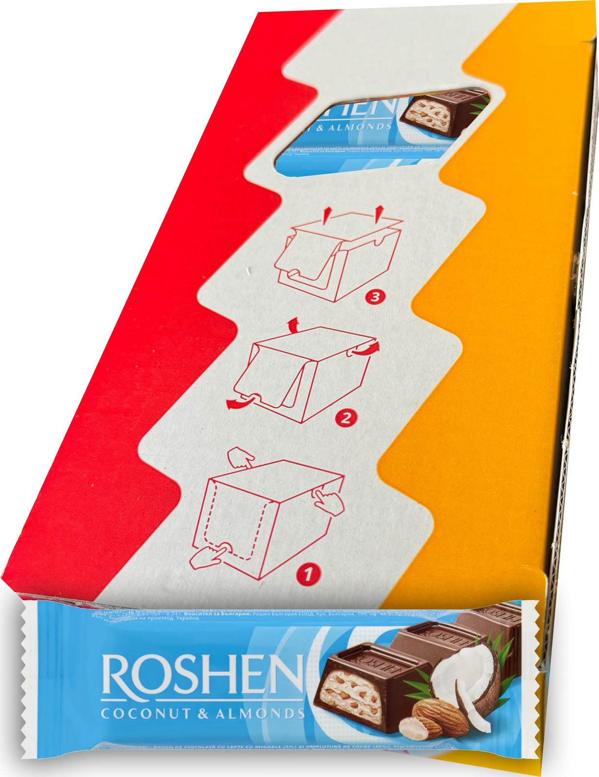 Tyčinka s kokosovou a mandlovou náplní Roshen 29g