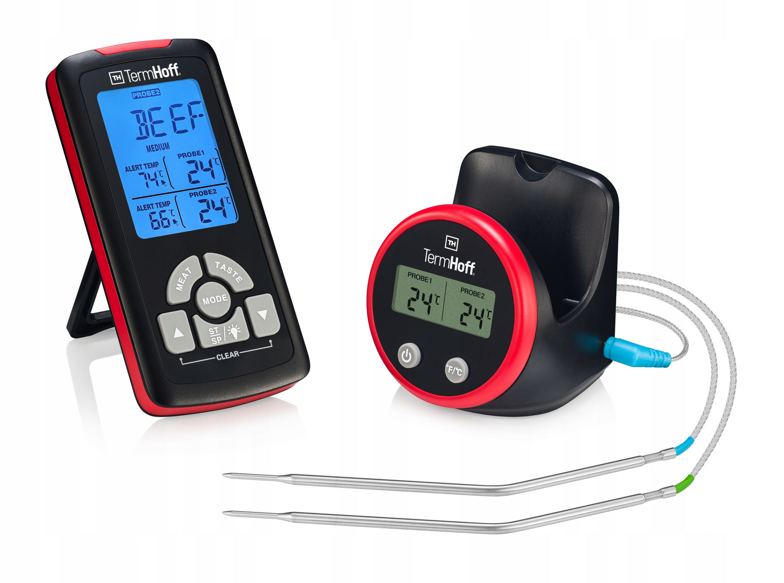 Kuchyňský teploměr Základna 2 Sondy Alarm Časovač Gril Udírna TermHoff THS-12