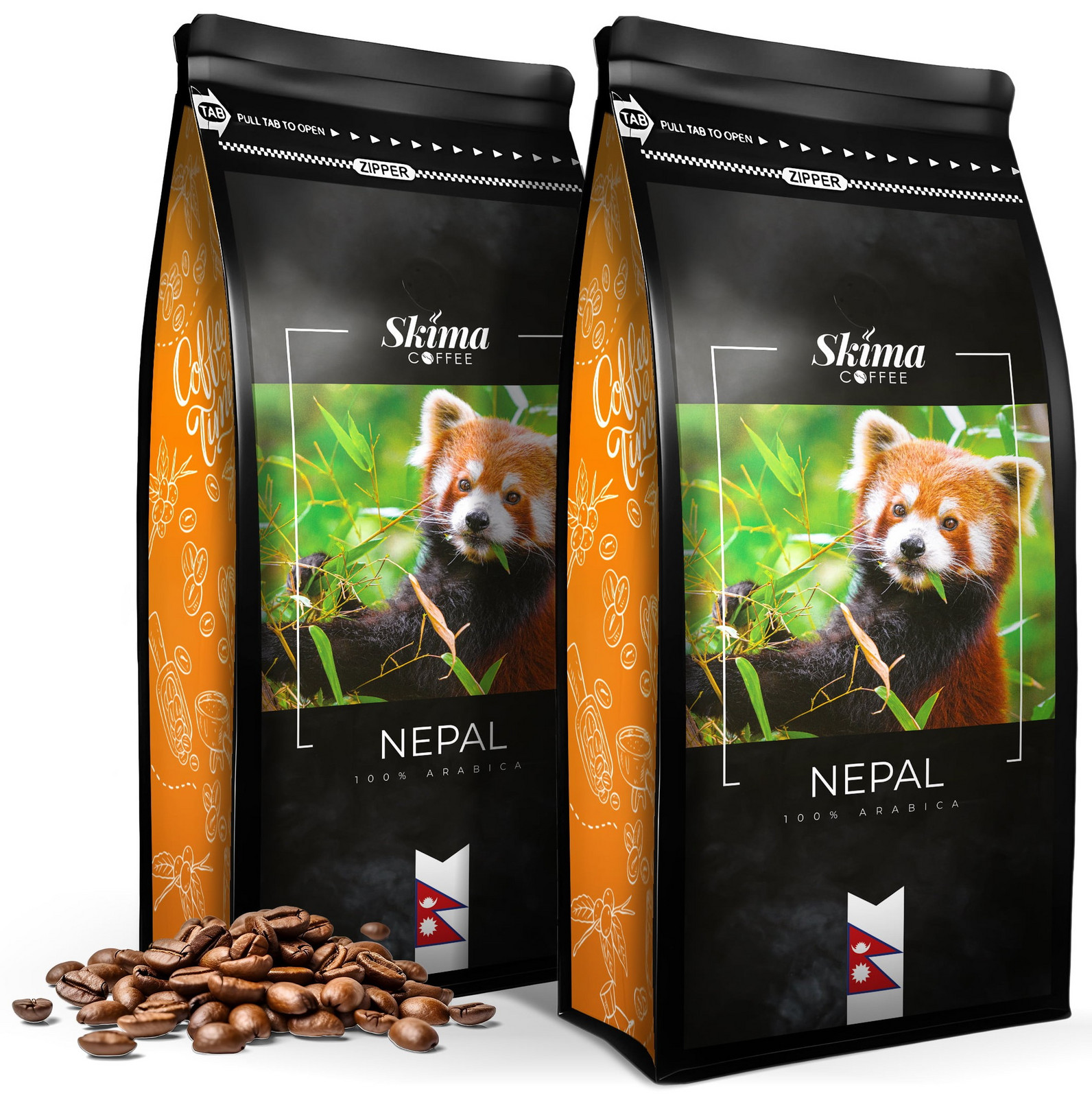 Káva zrnková 2x1kg Nepál 100% Arabica Čerstvě pražená do kávovaru Dárek