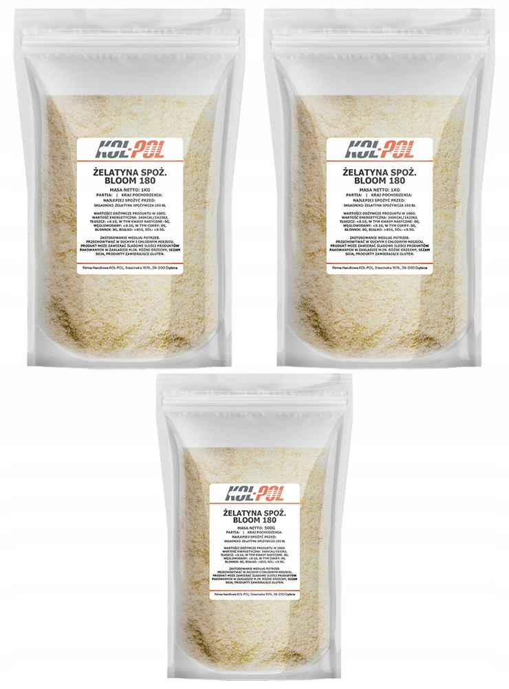 Želatina Potravinářská 180 Bloom 2,5kg Na klouby kvalita