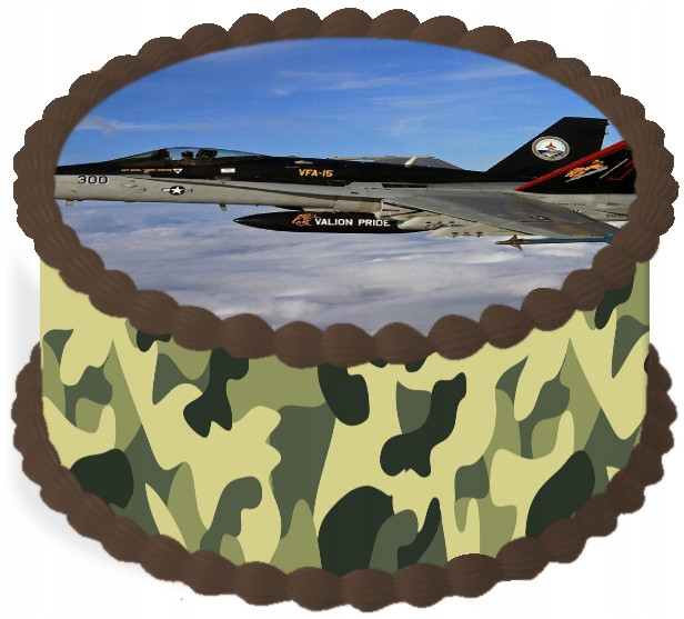 oplatek na dort 14cm Armáda Letadlo Maskáčový Narozeniny