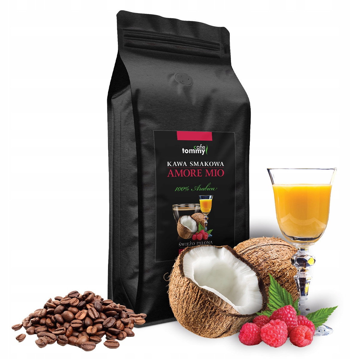 Káva zrnková 1kg Chutná 100% Arabica Čerstvě pražená Tommy Cafe Amore Mio