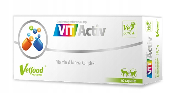 VetFood VitActiv 60 caps sada vitamínů na imunitu pro psa a kočku