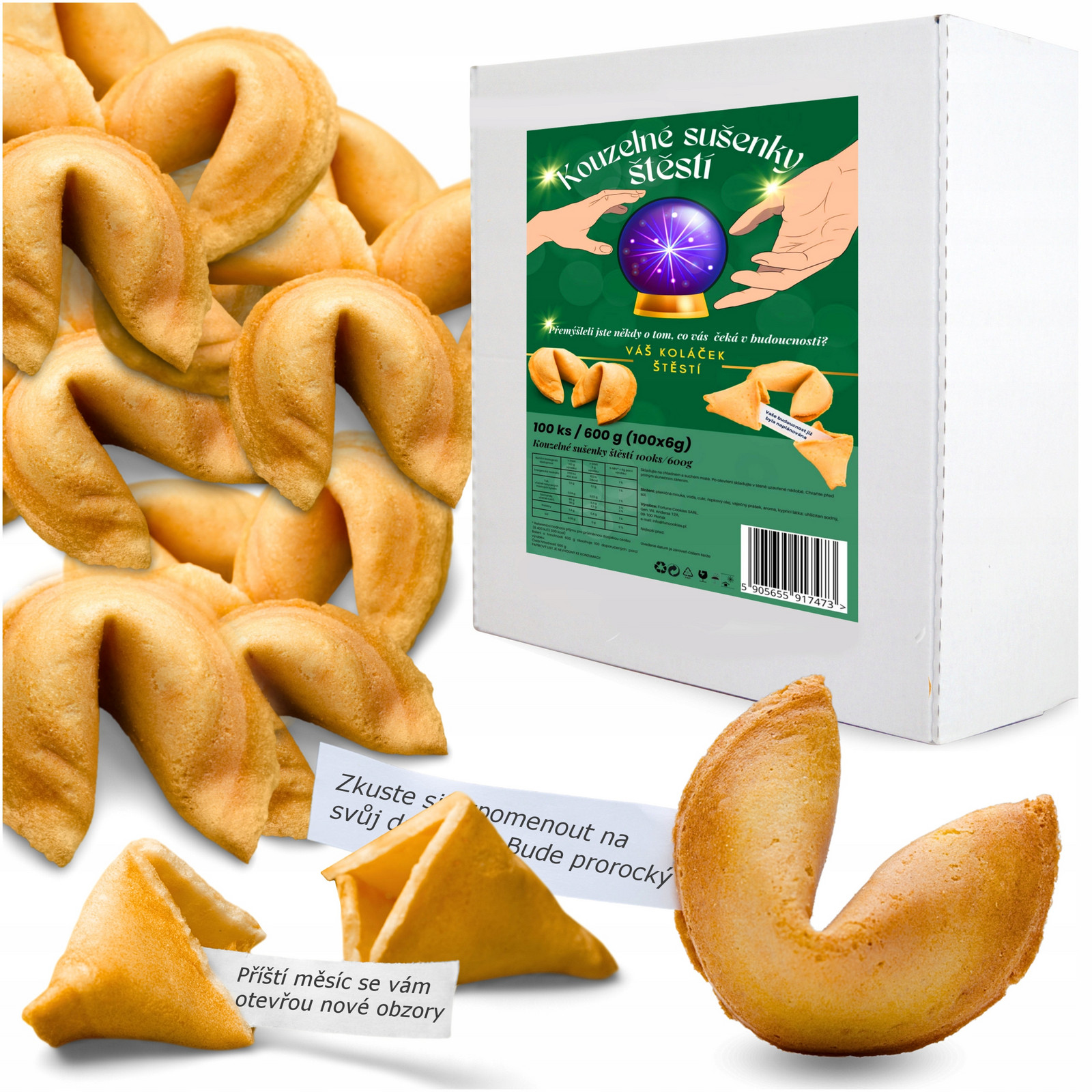 Sušenky Štěstí Lucky Cookies Magické Účel 100 ks čínské sušenky party