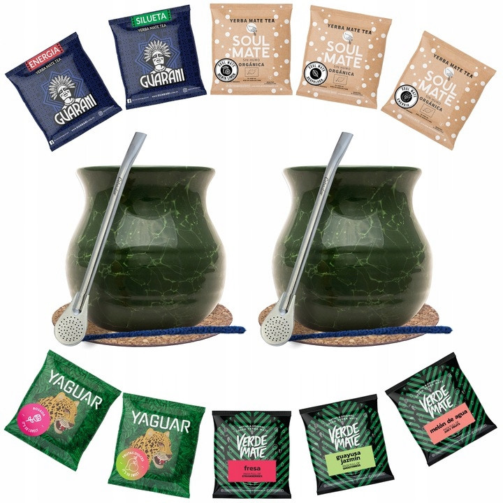 Sada pro dva 10x50g Yerba Mate Bombilla Tykwa