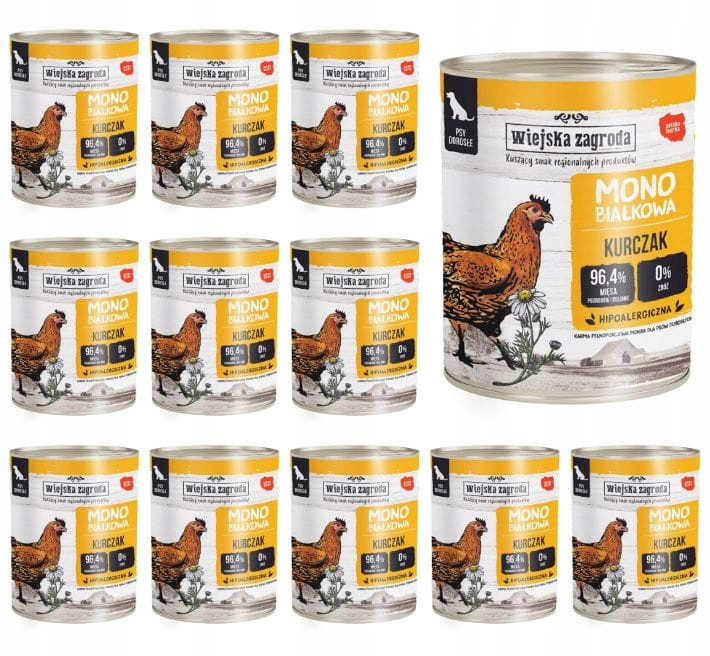 Wiejska Zagroda Monoproteinové Kuřecí sada 6x800g pro psa