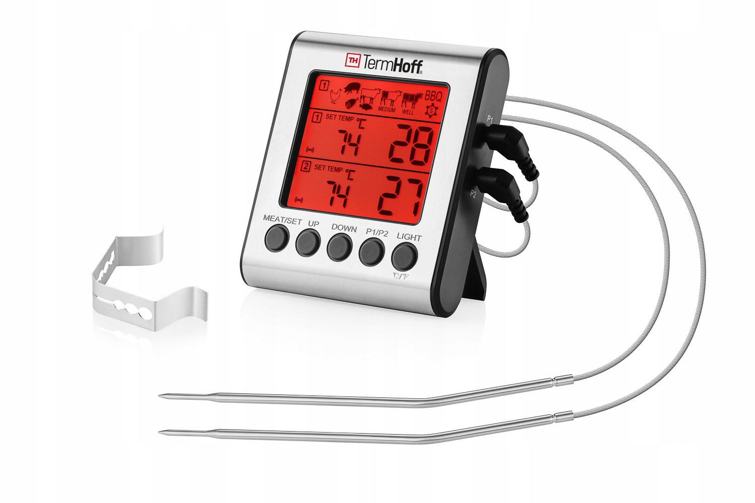 Teploměr Do Udírny Trouby Grilu Kuchyňský 2x Sonda TermHoff THS-06