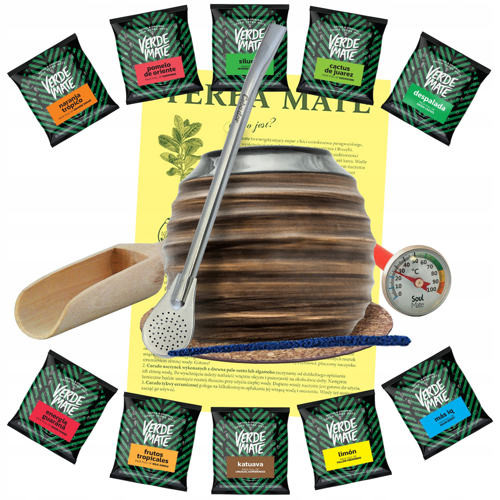 Sada Tykva Medová Yerba Mate 10x50g Teploměr