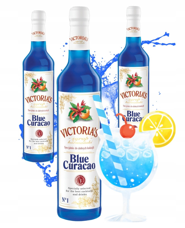 Sirup barmanský koncentrát Blue Curacao Victoria's 490ml Sada 3 x 490ml