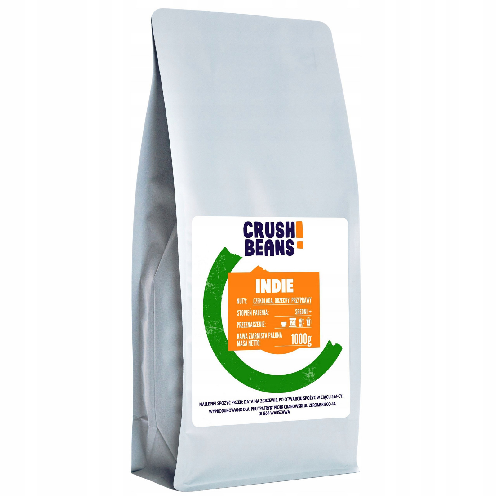 Zrnková káva 1kg Indie Crush Beans Arabica
