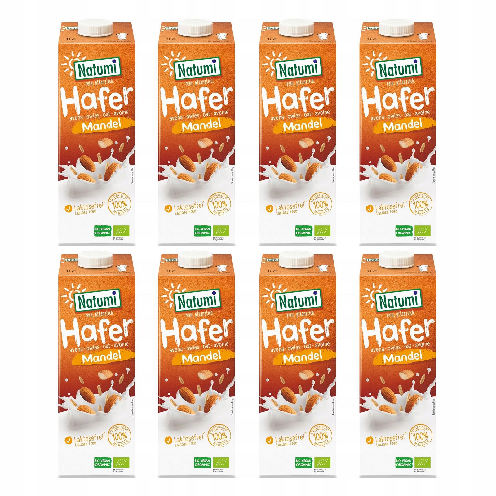 16x Rostlinný nápoj Natumi Bez přidaných cukrů Ovesno Mandlový Bio 1L
