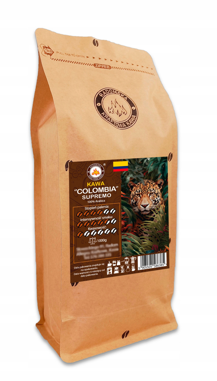 Káva Colombia Supremo Medellin 1000g Arabica 100%