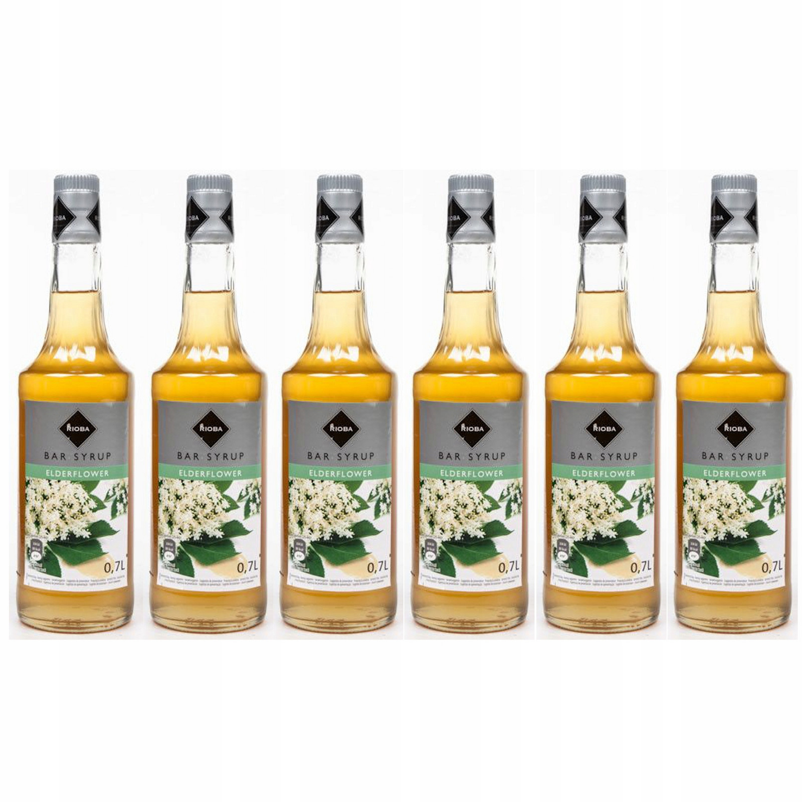 6x barmanský sirup Rioba na nápoje Černý Bez 700 ml