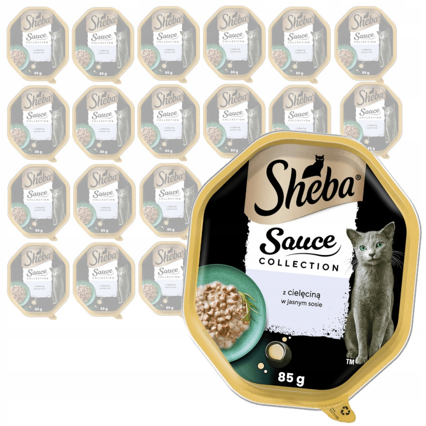 Sheba Sauce Collection Miska 22x85g Mokré Krmivo Pro Kočky Telecí maso v omáčce