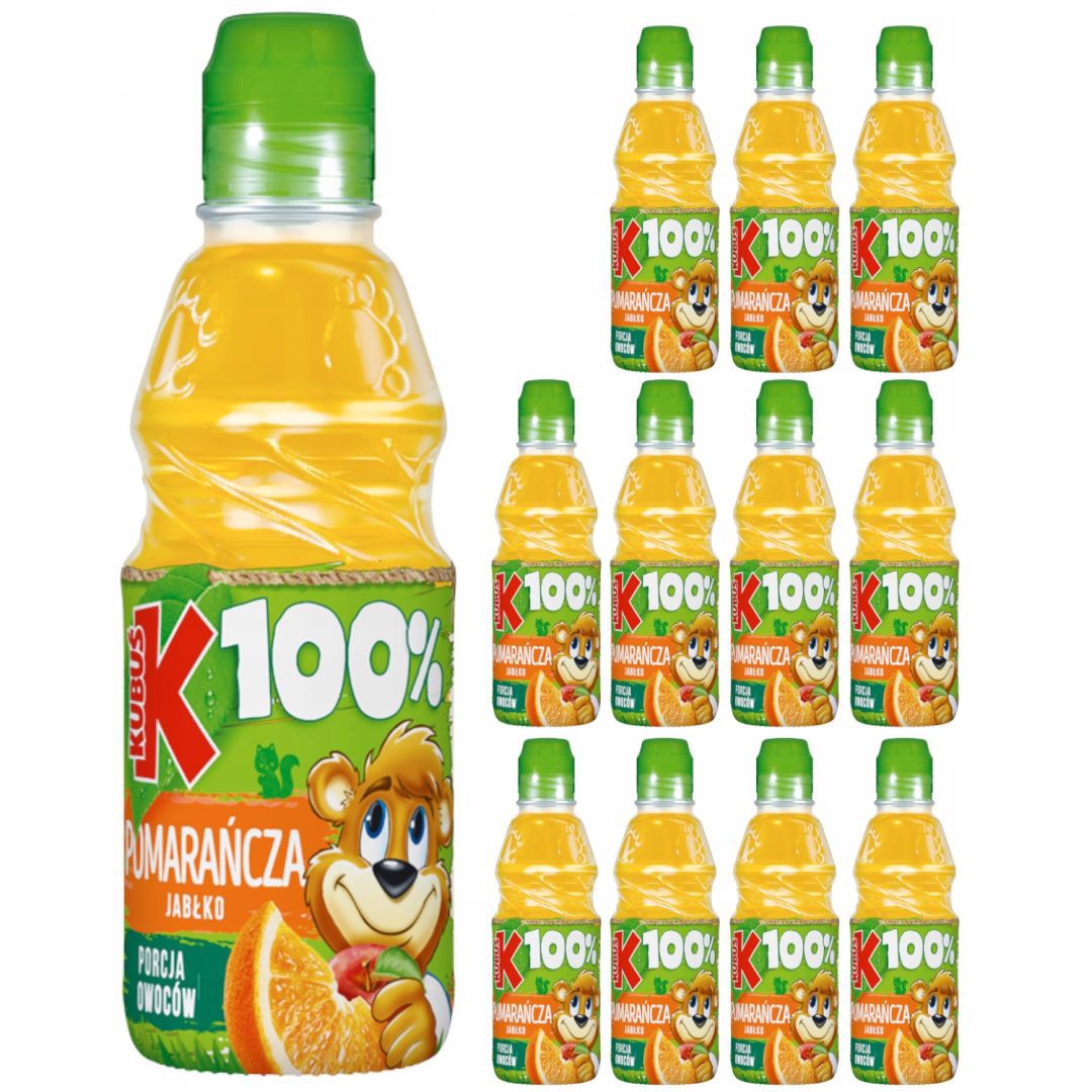 Kubuś 100% džus pomeranč jablko 300 ml x 12 kusů