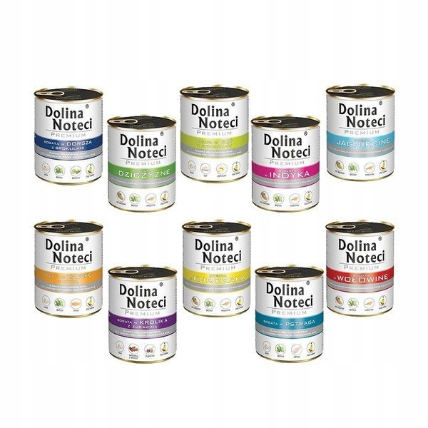 Vlhké krmivo pro psy Dolina Noteci Premium MIX 10 Příchutí 10x800 g