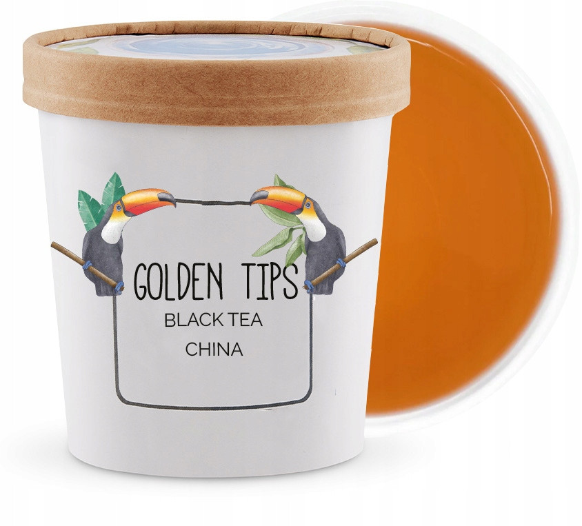Černý Čaj Golden Tips v Hrnku s víčkem na upomínku Čajové koblihy