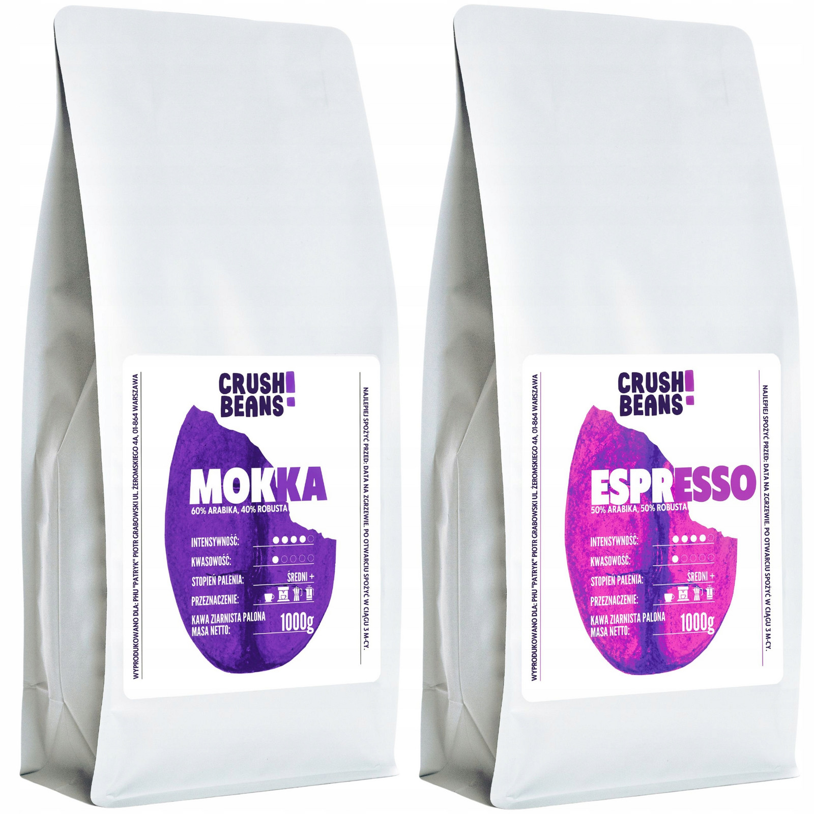 Mletá káva 2kg Mokka+espresso Crush Beans MIX